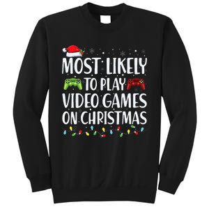 Most Likely To Play Video Game On Christmas Santa Gaming Sweatshirt