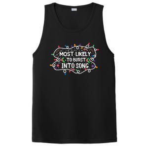 Most Likely To Burst Into Song Funny Christmas Singing Funny Gift PosiCharge Competitor Tank