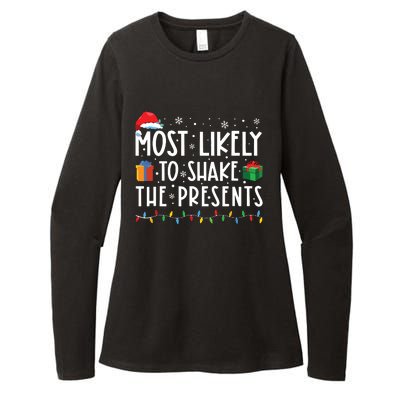 Most Likely To Shake The Presents Family Matching Christmas Womens CVC Long Sleeve Shirt