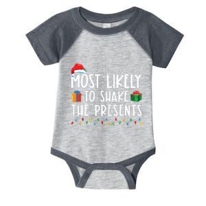 Most Likely To Shake The Presents Family Matching Christmas Infant Baby Jersey Bodysuit