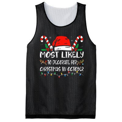 Most Likely To Decorate For Christmas In October Xmas  Mesh Reversible Basketball Jersey Tank