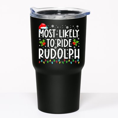 Most likely to Ride Rudolph Lover Funny Christmas saying Tumbler