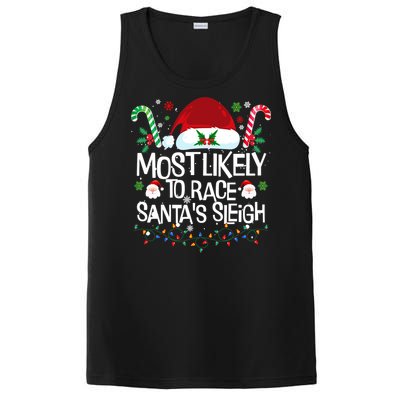 Most Likely To Race SantaS Sleigh Christmas Pajamas Gift PosiCharge Competitor Tank