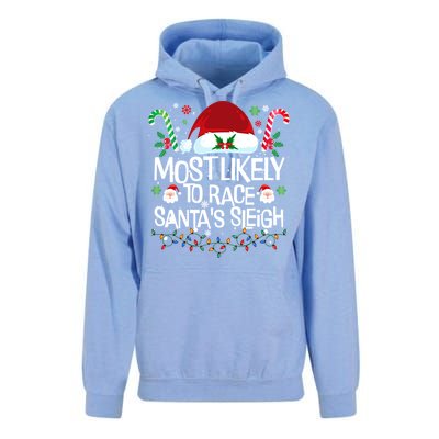 Most Likely To Race SantaS Sleigh Christmas Pajamas Gift Unisex Surf Hoodie