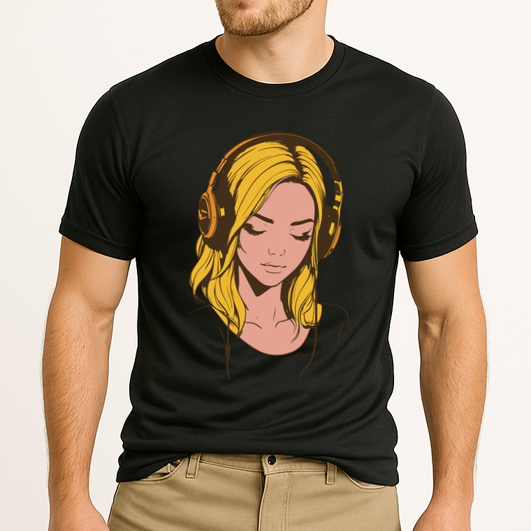 Minimalist Listening To Music With Headphones Cool Gift Cooling Performance Crew T-Shirt