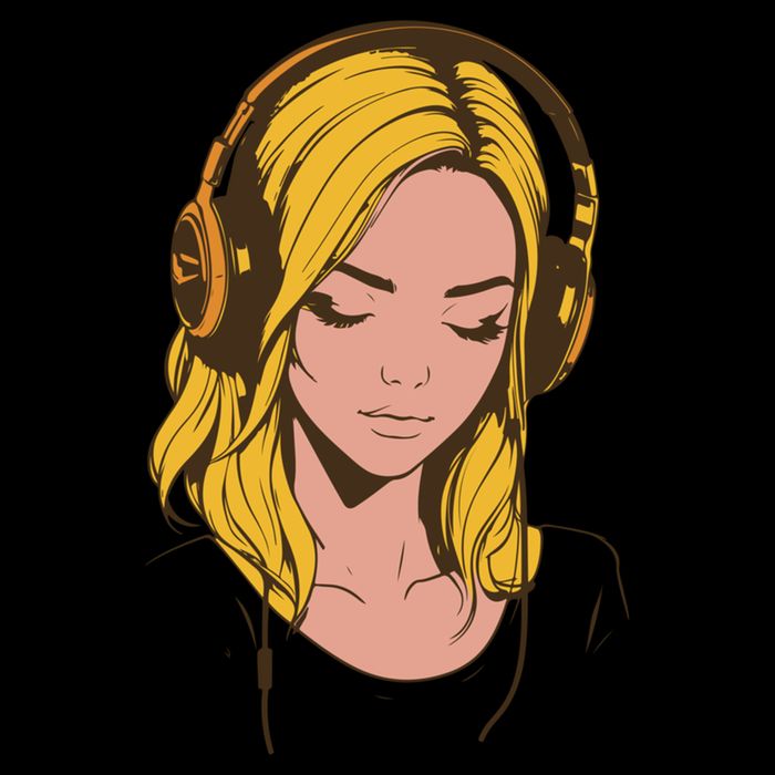 Minimalist Listening To Music With Headphones Cool Gift Cooling Performance Crew T-Shirt