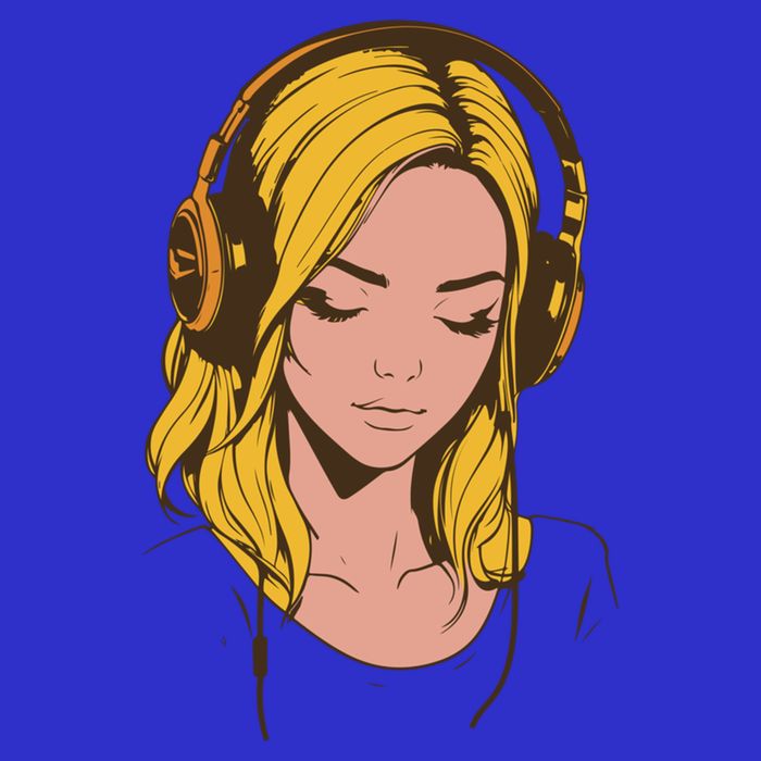 Minimalist Listening To Music With Headphones Cool Gift Poster