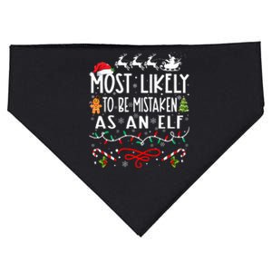 Most Likely To Be Mistaken As An Elf Family Christmas USA-Made Doggie Bandana