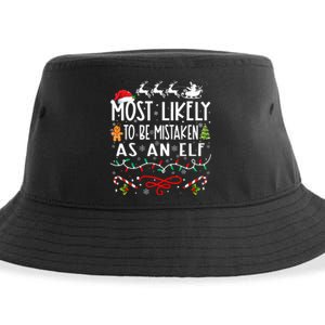 Most Likely To Be Mistaken As An Elf Family Christmas Sustainable Bucket Hat