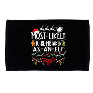 Most Likely To Be Mistaken As An Elf Family Christmas Microfiber Hand Towel