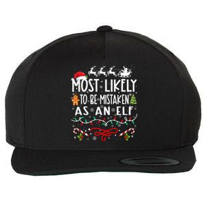 Most Likely To Be Mistaken As An Elf Family Christmas Wool Snapback Cap