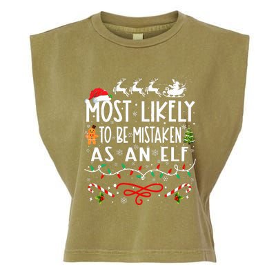 Most Likely To Be Mistaken As An Elf Family Christmas Garment-Dyed Women's Muscle Tee