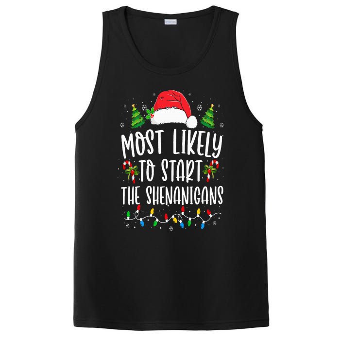 Most Likely To Start The Shenanigans Christmas Family PosiCharge Competitor Tank