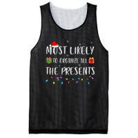 Most Likely To Organize All The Presents Funny Christmas Mesh Reversible Basketball Jersey Tank