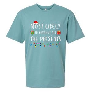 Most Likely To Organize All The Presents Funny Christmas Sueded Cloud Jersey T-Shirt