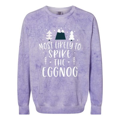 Most Likely To Spike The Eggnog Family Matching Christmas Colorblast Crewneck Sweatshirt