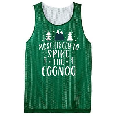 Most Likely To Spike The Eggnog Family Matching Christmas Mesh Reversible Basketball Jersey Tank