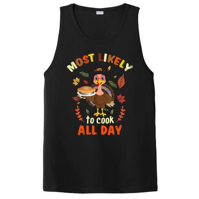 Most Likely To Cook All Day Thanksgiving Matching Family Set PosiCharge Competitor Tank