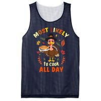 Most Likely To Cook All Day Thanksgiving Matching Family Set Mesh Reversible Basketball Jersey Tank