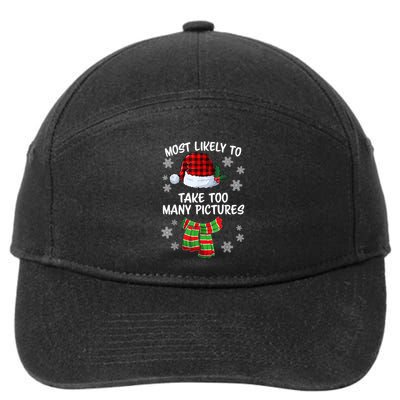 Most Likely To Take Too Many Pictures Funny Christmas 7-Panel Snapback Hat