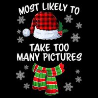 Most Likely To Take Too Many Pictures Funny Christmas Short Acrylic Beanie