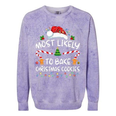 Most Likely To Bake Christmas Cookies Funny Baker Christmas Colorblast Crewneck Sweatshirt