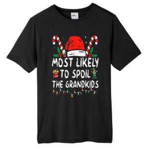 Most Likely To Spoil The Grand Funny Christmas Grandma Tall Fusion ChromaSoft Performance T-Shirt