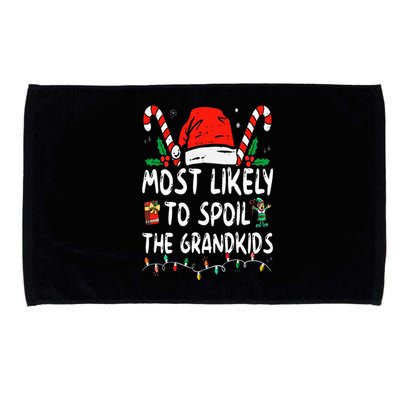 Most Likely To Spoil The Grand Funny Christmas Grandma Microfiber Hand Towel