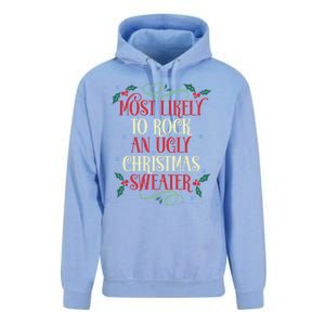 Most Likely To Rock An Ugly Christmas Sweater Christmas Meaningful Gift Unisex Surf Hoodie