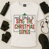 Most Likely To Sing The Christmas Songs Cooling Performance Crew T-Shirt