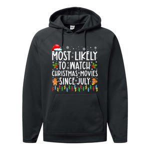 Most Likely To Watch Christmas Movies Since July Funny Xmas Performance Fleece Hoodie