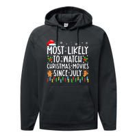 Most Likely To Watch Christmas Movies Since July Funny Xmas Performance Fleece Hoodie