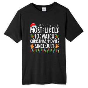 Most Likely To Watch Christmas Movies Since July Funny Xmas Tall Fusion ChromaSoft Performance T-Shirt