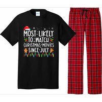 Most Likely To Watch Christmas Movies Since July Funny Xmas Pajama Set