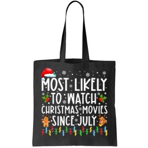 Most Likely To Watch Christmas Movies Since July Funny Xmas Tote Bag