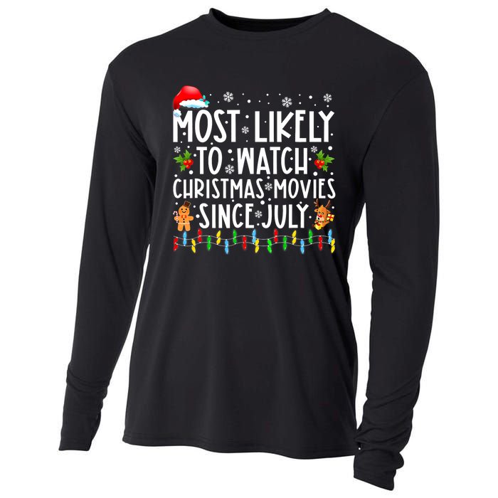 Most Likely To Watch Christmas Movies Since July Funny Xmas Cooling Performance Long Sleeve Crew