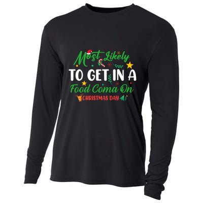 Most Likely To Get In A Food Coma On Christmas Day Cool Gift Cooling Performance Long Sleeve Crew