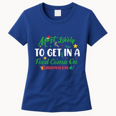 Most Likely To Get In A Food Coma On Christmas Day Cool Gift Womens T-Shirt