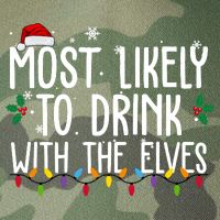 Most Likely To Drink With The Elves Funny Christmas Legacy Tie Dye Trucker Hat