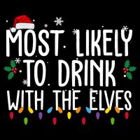 Most Likely To Drink With The Elves Funny Christmas Impact Tech Backpack