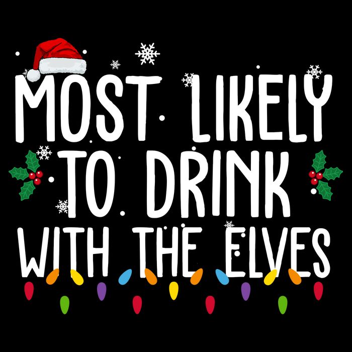 Most Likely To Drink With The Elves Funny Christmas Impact Tech Backpack