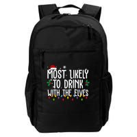 Most Likely To Drink With The Elves Funny Christmas Backpack