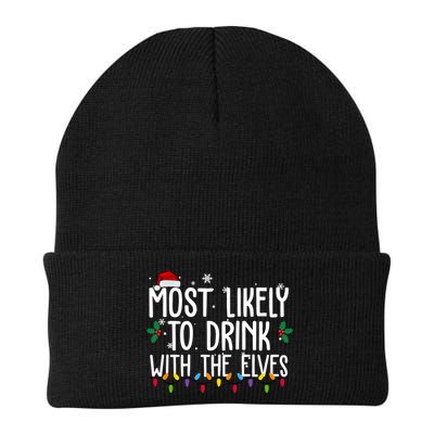 Most Likely To Drink With The Elves Funny Christmas Beanie