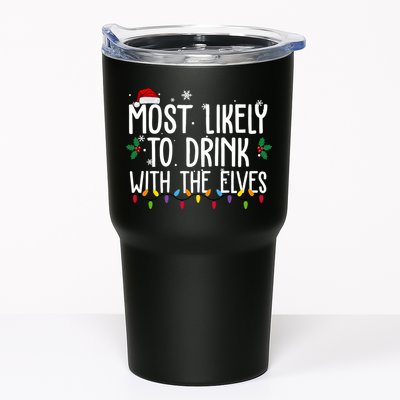 Most Likely To Drink With The Elves Funny Christmas Tumbler