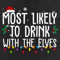 Most Likely To Drink With The Elves Funny Christmas 25L Jumbo Tote