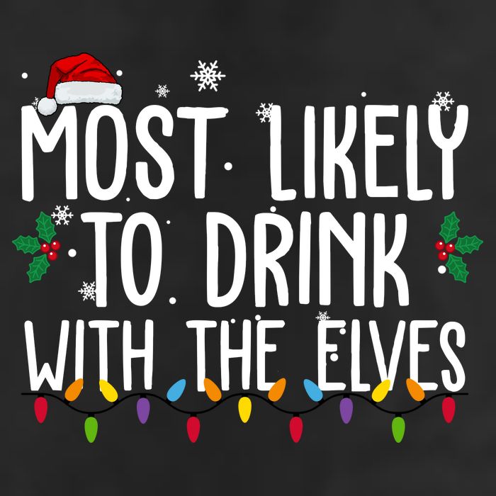 Most Likely To Drink With The Elves Funny Christmas 25L Jumbo Tote