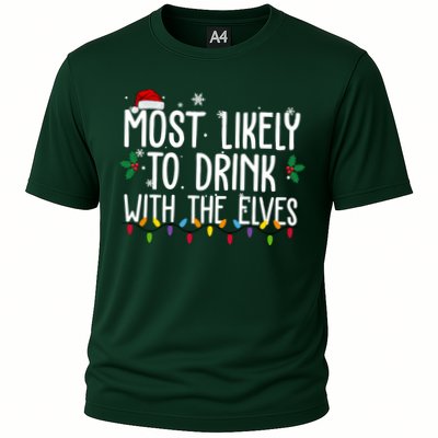 Most Likely To Drink With The Elves Funny Christmas Performance Shirt