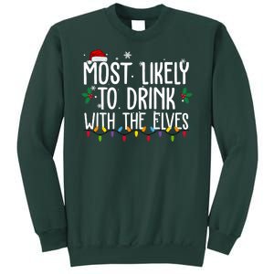 Most Likely To Drink With The Elves Funny Christmas Sweatshirt