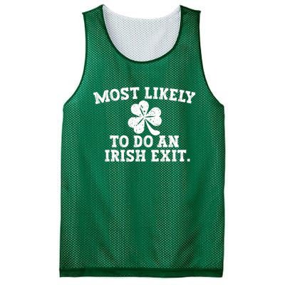 Most Likely To Do An Irish Exit Mesh Reversible Basketball Jersey Tank