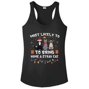 Most Likely To Bring Home A Stray Cat Matching Christmas Ladies PosiCharge Competitor Racerback Tank